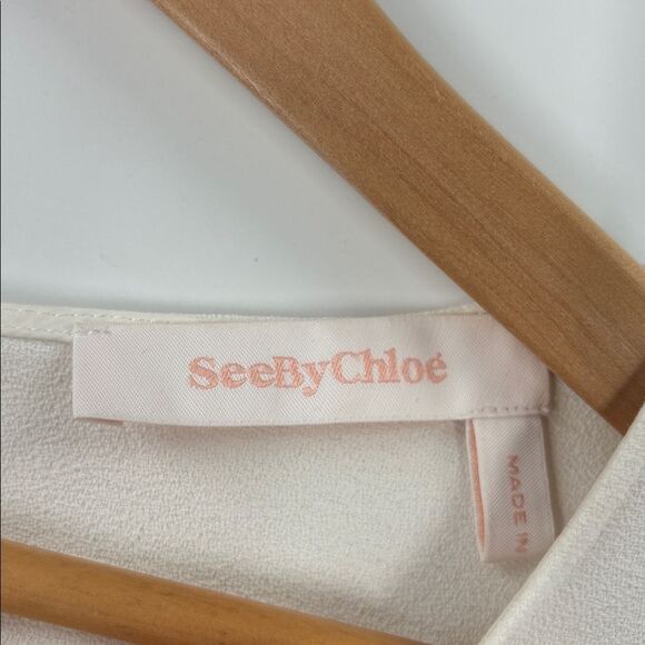 See By Chloe Top With Wide Lace Sleeves Size 36 - Picture 3 of 15